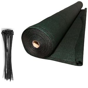 Valueveil 5 ft. x 50 ft. Green Mesh Fabric Privacy Screen Fence Netting with Aluminum Reinforced Grommets Free Zip Tie