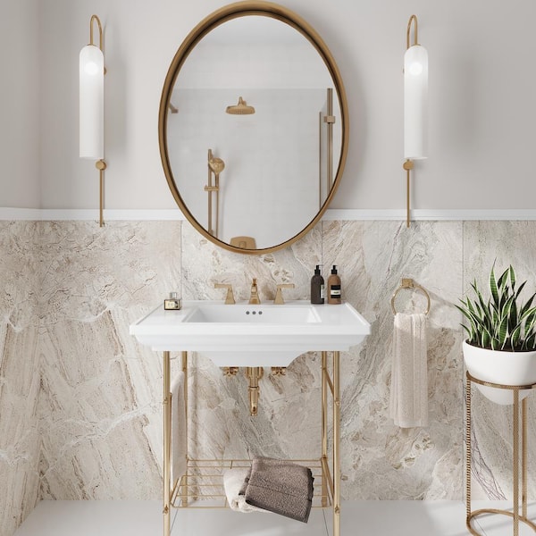 Splendor Beige 23.62 in. x 47.25 in. Matte Porcelain Rectangular Wall and Floor Tile (15.5 sq. ft./case) (2-pack)
