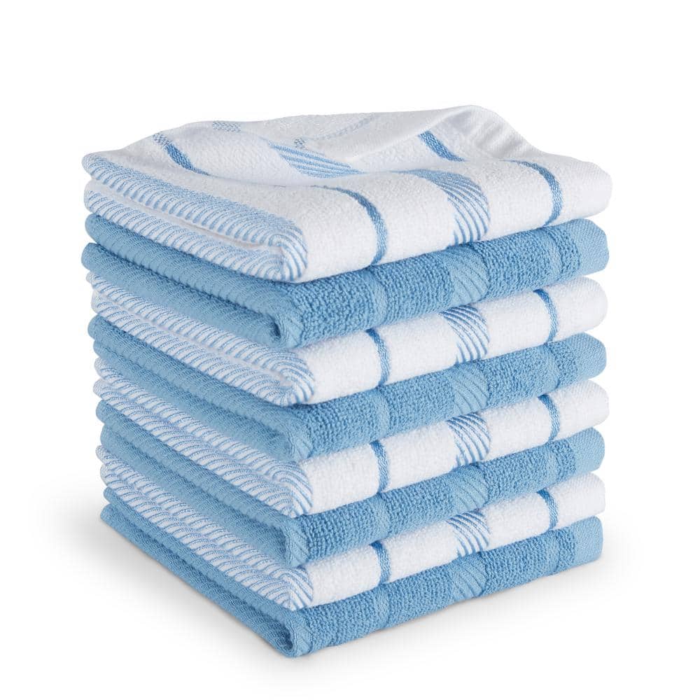 Lavish Home 100% Cotton Dish Cloth Wash Cloth Hand Towel Set of 8 or 16  Kitchen Bathroom Linens Cleaning Bathing