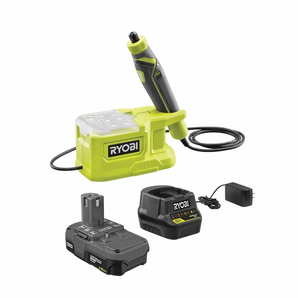RYOBI ONE+ 18V Cordless Precision Rotary Tool Kit with Precision Rotary Accessories, 1.5 Ah Lithium-Ion Battery, and Charger -  PRT100KN