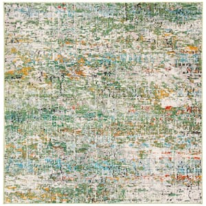 Madison Green/Turquoise 11 ft. x 11 ft. Abstract Gradient Square Area Rug