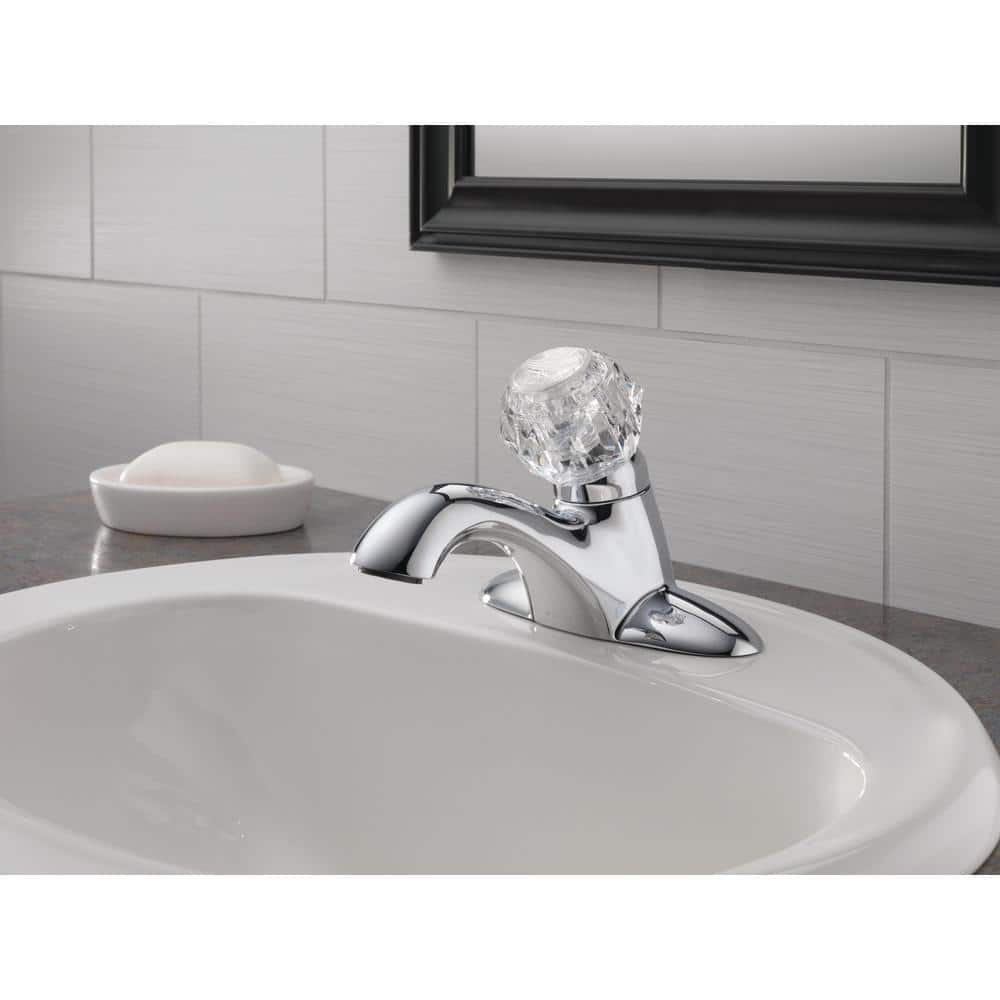 Chrome Single Handle Centerset Bathroom Faucet with Drain Assembly