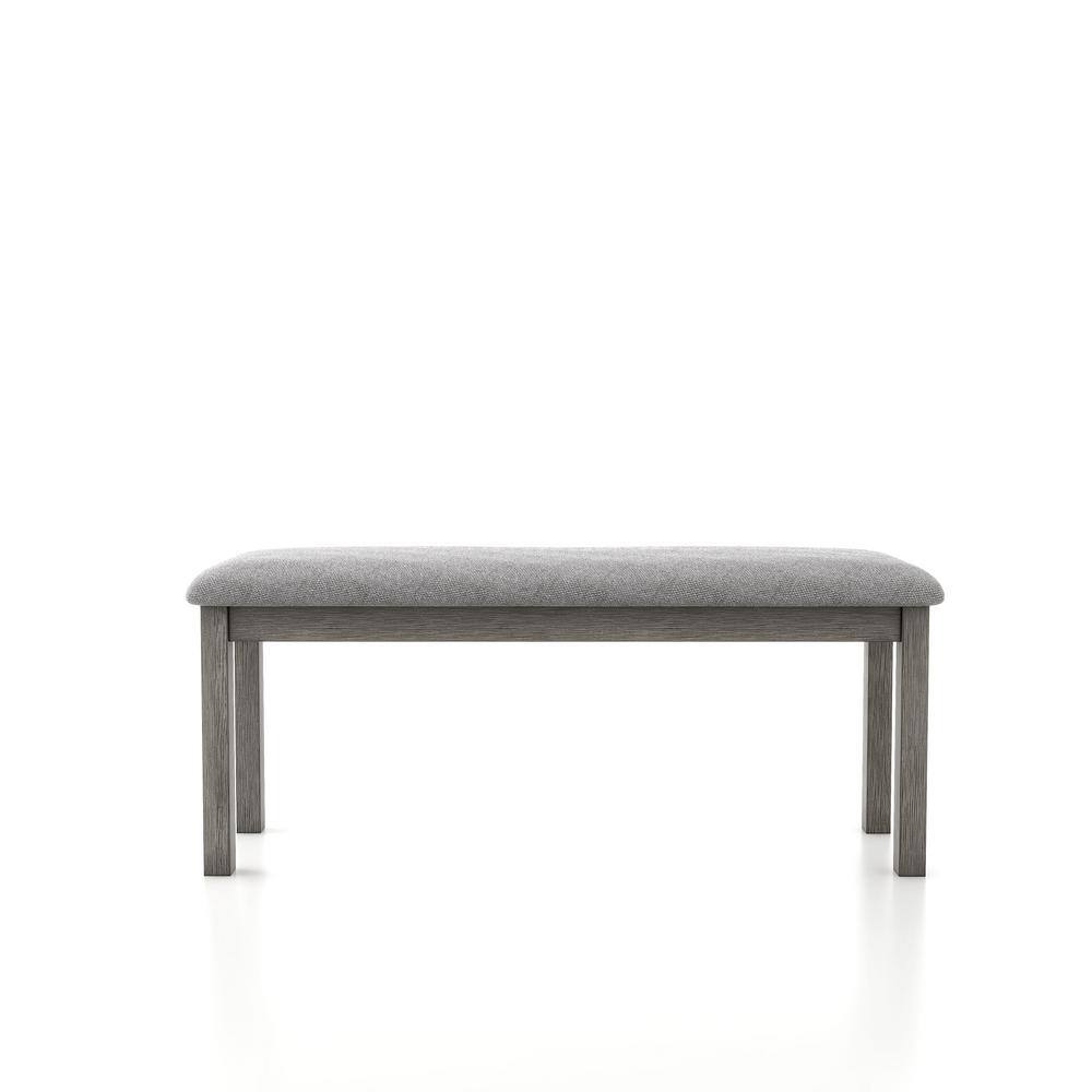 Gray 45-Inch Wood Frame Upholstered Bench