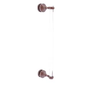 Pacific Grove 18 in. Single Side Shower Door Pull with Twisted Accents in Antique Copper