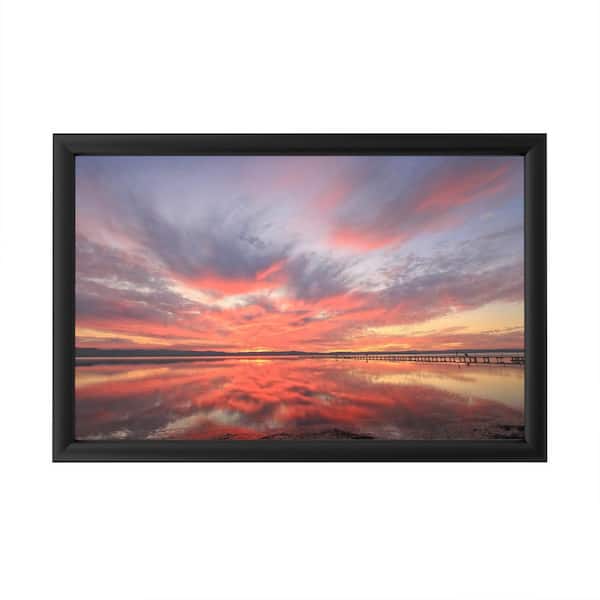 Trademark Fine Art "Red Reflections" by Beata Czyzowska Framed with LED Light Landscape Wall Art 16 in. x 24 in.