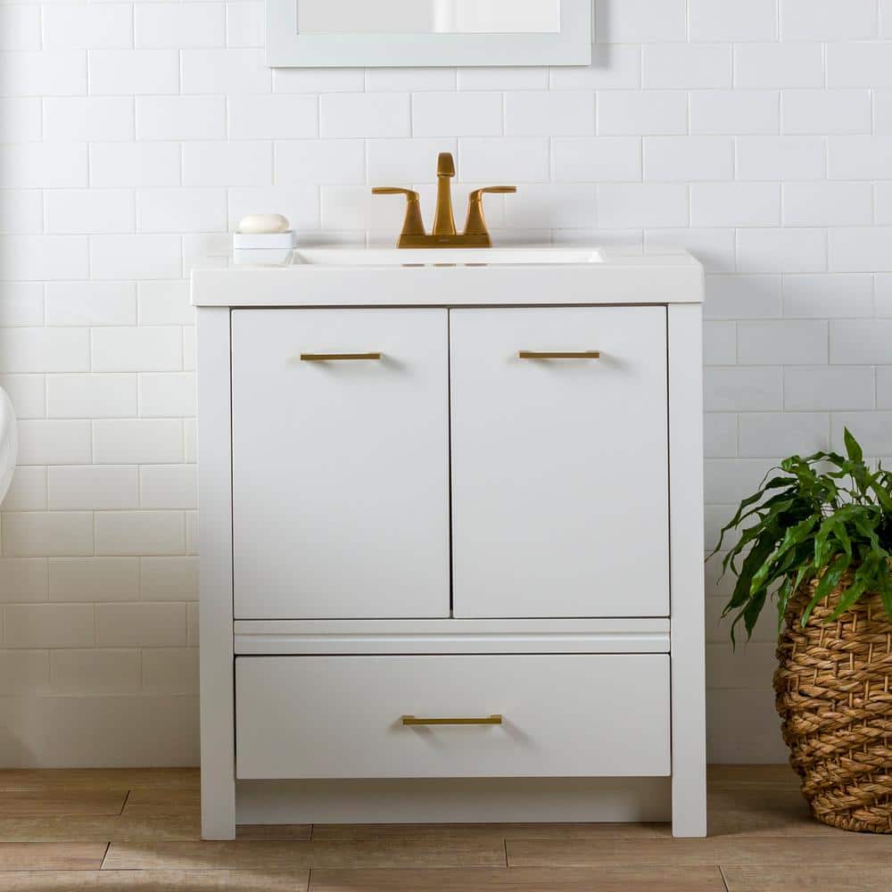 Hertford 31 in. Single Sink White Bath Vanity with White Cultured Marble To
