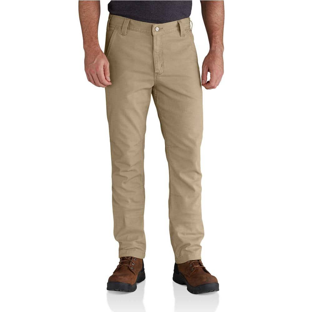 Carhartt Men's 36 in. x 34 in. Dark Khaki Cotton/Polyester Rugged Flex  Rigby Straight Fit Pant 102821-253 - The Home Depot