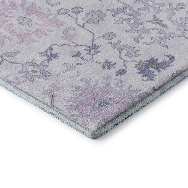 Mayfield Premium Machine Washable Abstract AMF1854 Lavender 8 ft. x 10 ft. Area Rug