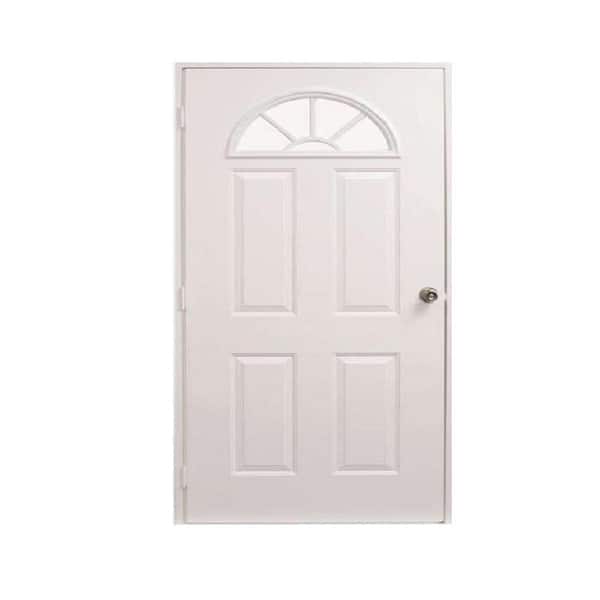 Air Master Windows and Doors 38 in. x 80 in. Excel White Painted 6-Panel Arch Steel Prehung Front Door