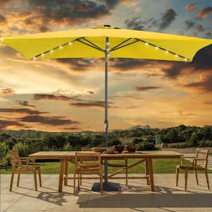 Enhance Your Outdoor Oasis with Yellow 6x9 ft. LEDRectangular Patio Umbrella - Stylish, Durable, and Sun-Protective