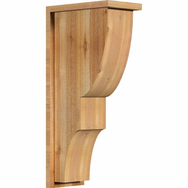 Ekena Millwork 8 in. x 14 in. x 30 in. Western Red Cedar Ridgewood Rough Sawn Corbel with Backplate
