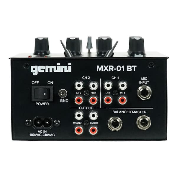 Gemini MXR-01BT 2-Channel Professional DJ Mixer with Bluetooth