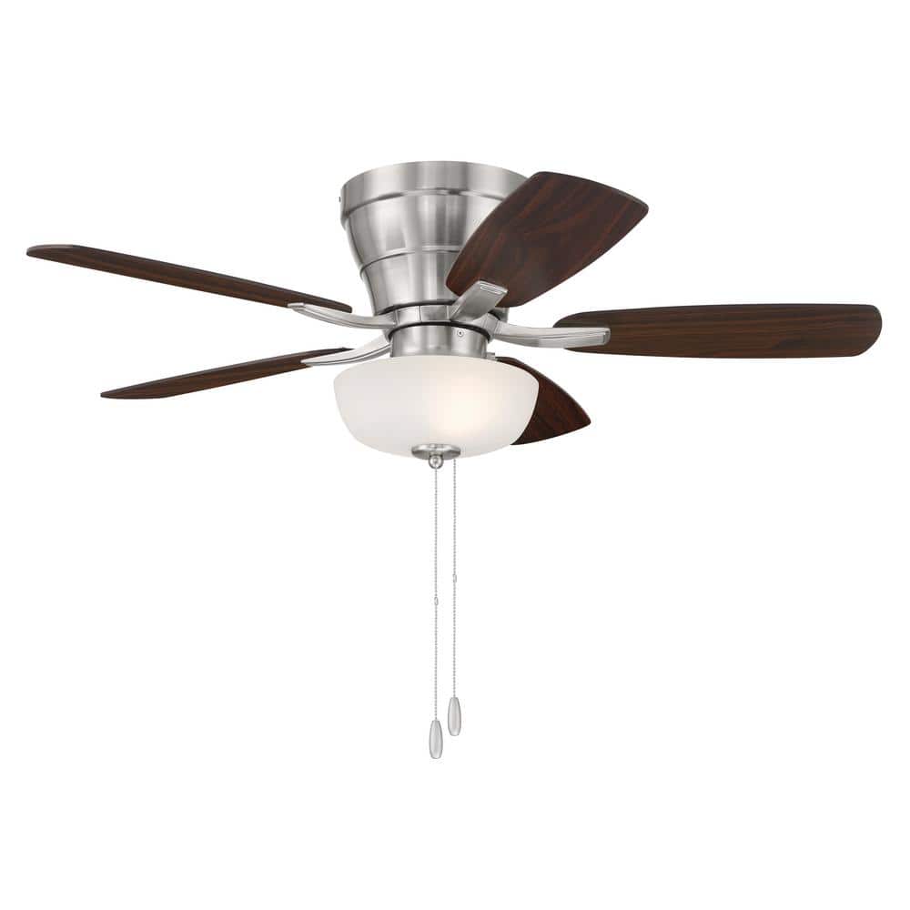 Wheeler 42'' Brushed Nickel Ceiling Fan with Frost White Glass Light