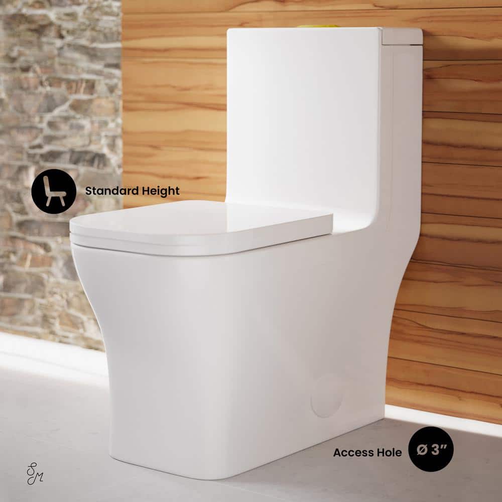 Concorde White One Piece Dual Flush Toilet with Brushed Gold Hardware