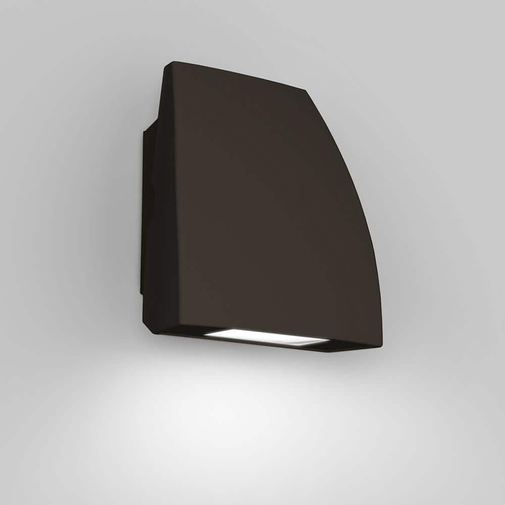 Bronze LED Outdoor Wall Light with White Glass Diffuser