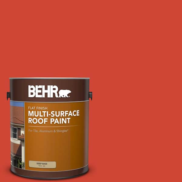 BEHR 1 gal. #P180-7 Top Tomato Flat Multi-Surface Exterior Roof Paint
