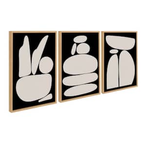 Sylvie Zen Rock Garden by the Creative Bunch Studio 3-Piece Framed Art Print 24 in. x 18 in.