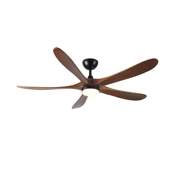 WhisperBloom 52 in. Indoor/Outdoor brown Ceiling Fan with Light Kit and Remote Control