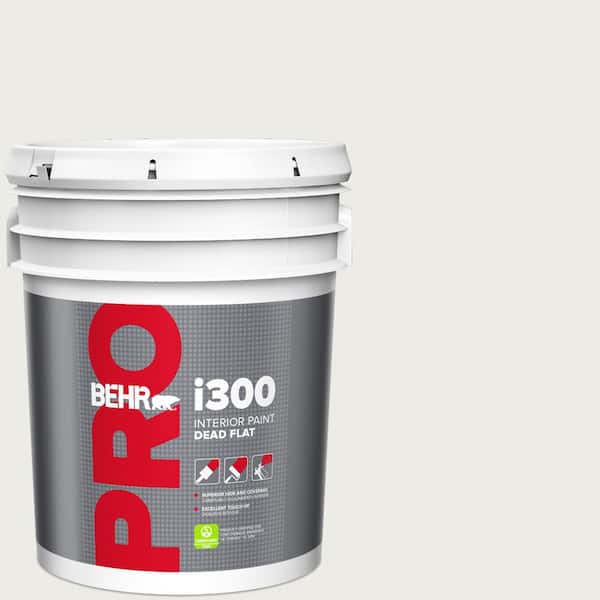 BEHR PRO 5 gal. #BL-W14 White Dead Flat Interior Paint