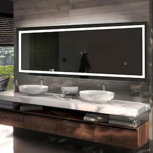 16 in. W x 63 in. H Rectangle Framed Right Angle LED Wall Mirror Full Length Mirror in White