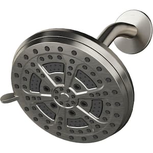 6-Spray Patterns with 1.8 GPM 6. 7-in. Wall Mount Fixed Shower Head in Brushed Nickel