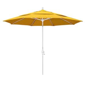 11 ft. Fiberglass Collar Tilt Double Vented Patio Umbrella in Lemon Olefin