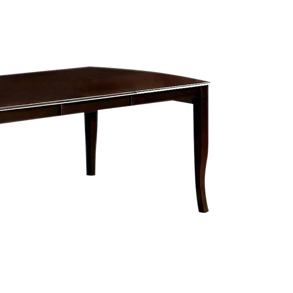 Transitional Dark Cherry Extendable Wood Dining Table, Seats Six