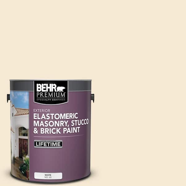 BEHR PREMIUM 1 gal. #YL-W07 Smooth Silk Elastomeric Masonry, Stucco and Brick Exterior Paint
