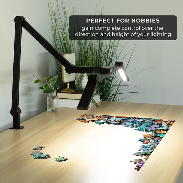 mount-it! 29 in. Black Dimmable LED Desk Lamp with Adjustable
