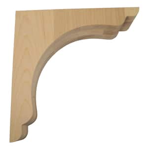Scalloped Overhang 10 in. x 3 in. x 10 in. Wood Maple Corbel Bar Bracket with Mounting System