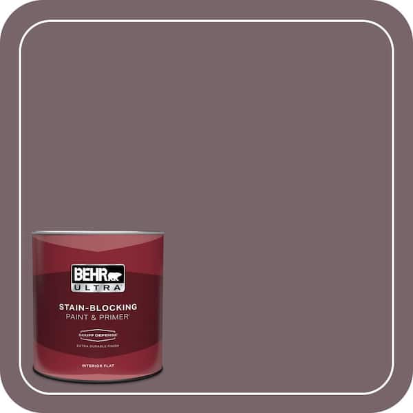 BEHR ULTRA 1 qt. #100F-6 Plum Shade Extra Durable Flat Interior Paint & Primer