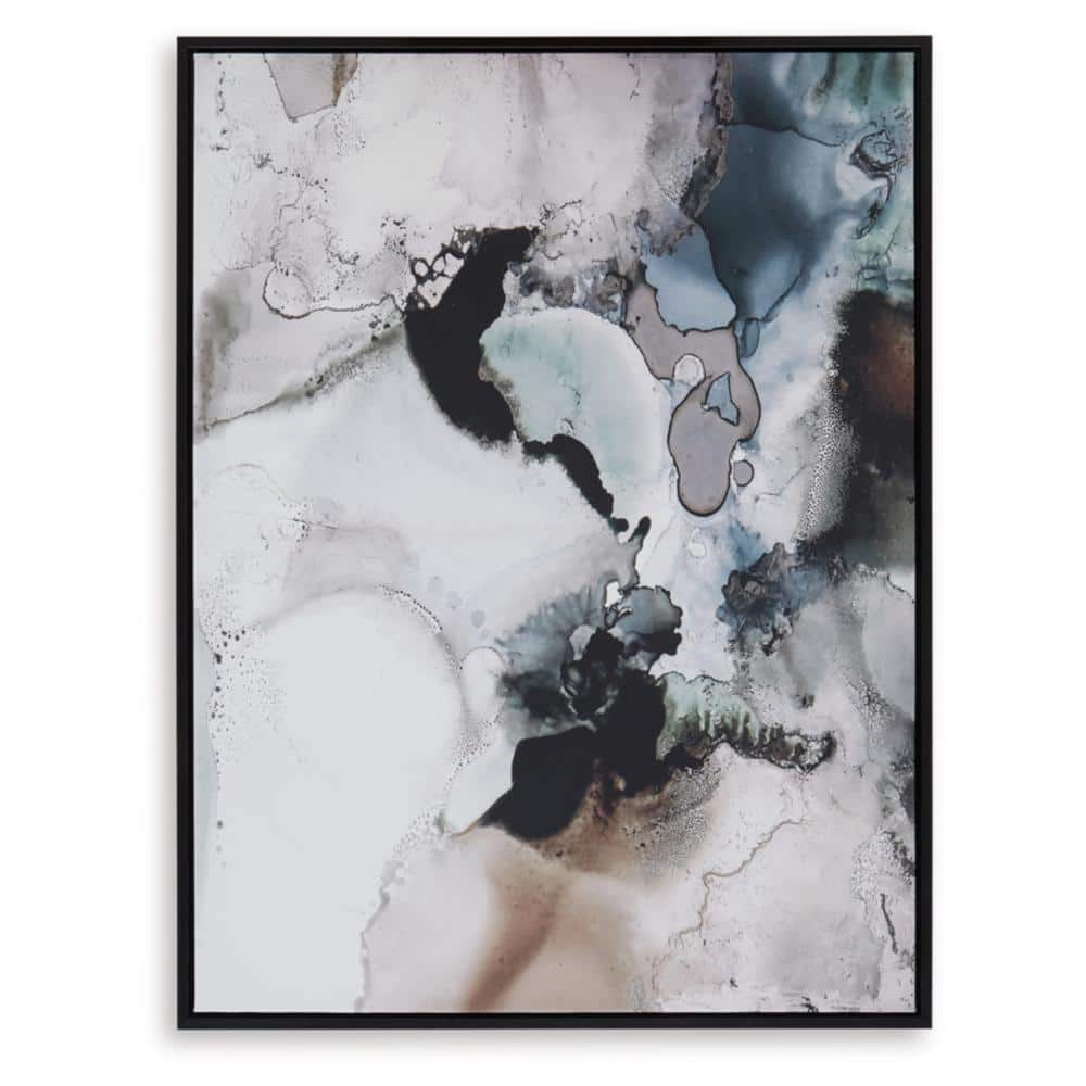 Large Abstract Black and Gray Canvas Wall Art