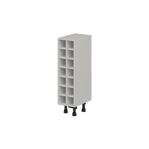 J COLLECTION Littleton 9 in. W x 34.5 in. H x 14 in. D Painted Gray Assembled Base Kitchen Cabinet Wine Rack