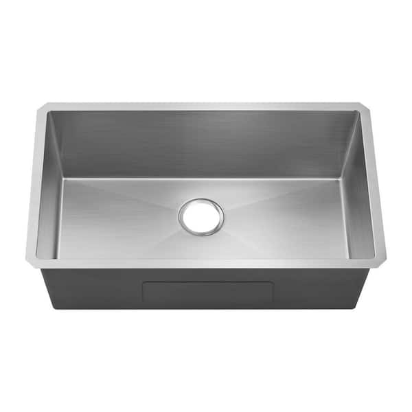 27 in. Undermount Single Bowl 18-Gauge 304 Stainless Steel Kitchen Sink