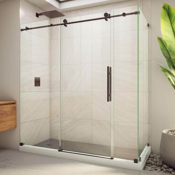 DreamLine Enigma-X 32-1/2 in. D x 72 -/8 in. W x 76 in. H Clear Sliding Shower Enclosure in Oil Rubbed Bronze