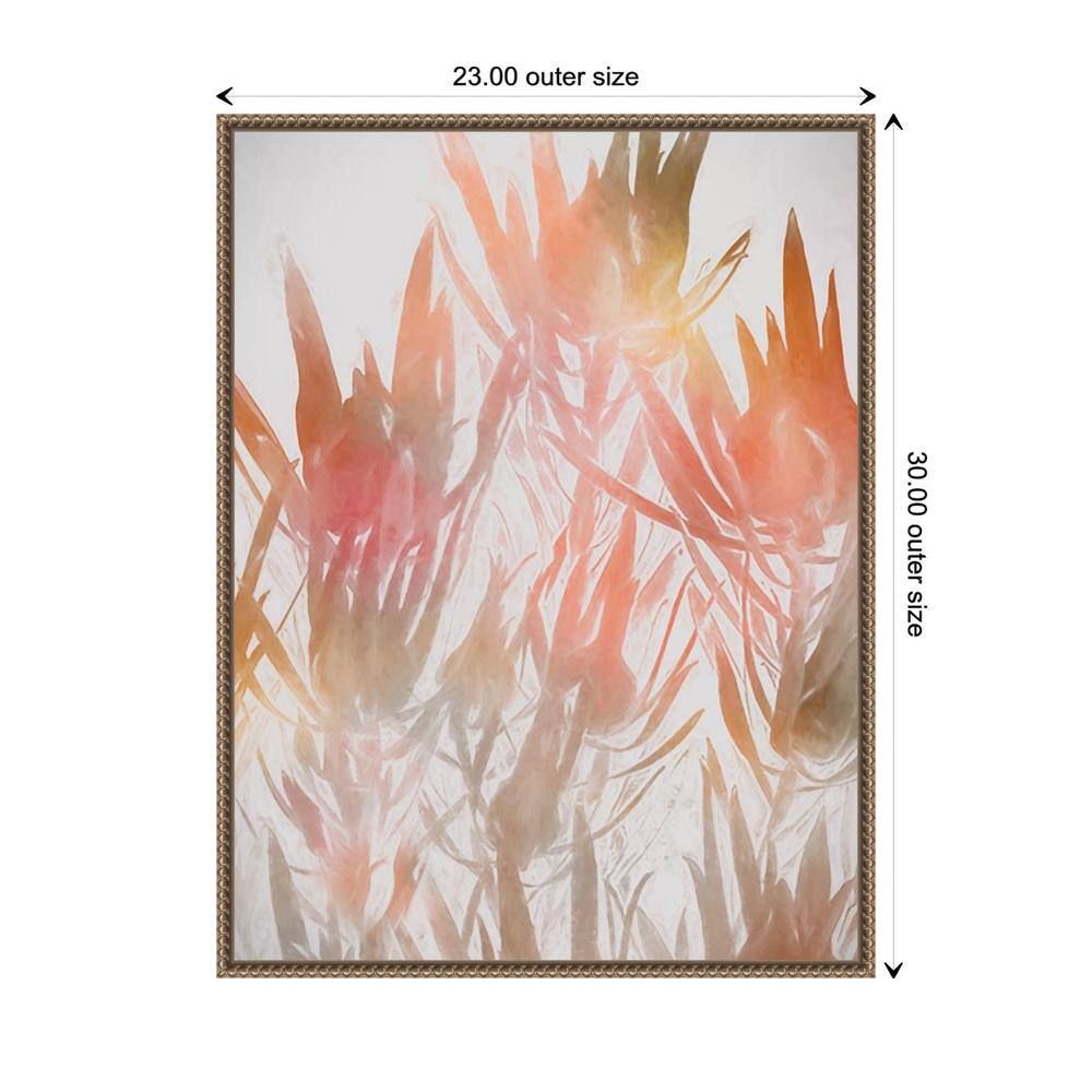 Beaded Gold Framed Abstract Botanic Canvas Wall Art 23 x 30