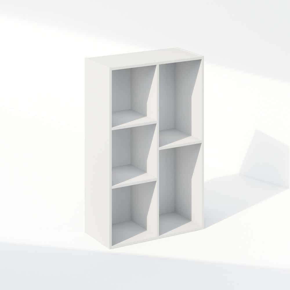 White 9-Shelf Vertical Cube Bookcase with Closed Back