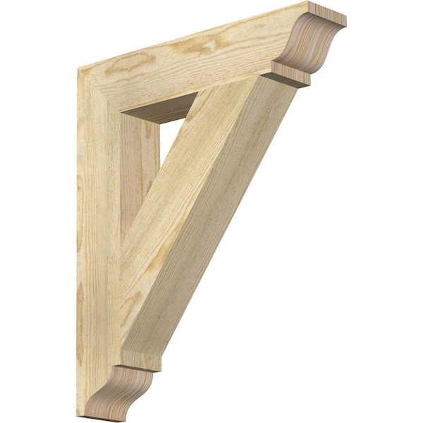 Ekena Millwork 4 in. x 24 in. x 20 in. Douglas Fir Traditional Rough Sawn Bracket