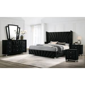 Leventina 5-Piece Black California King Bedroom Set