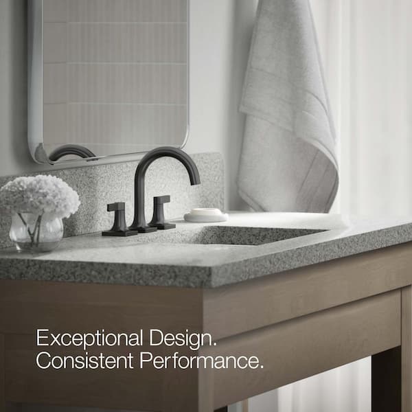 KOHLER Venza 8 in. Widespread Double Handle Bathroom Faucet in Matte Black