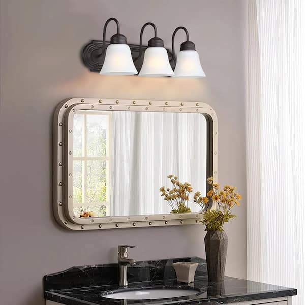 Hukoro Brush 18.79 in. 3-Light Old Bronze Vanity Light F41113-VL