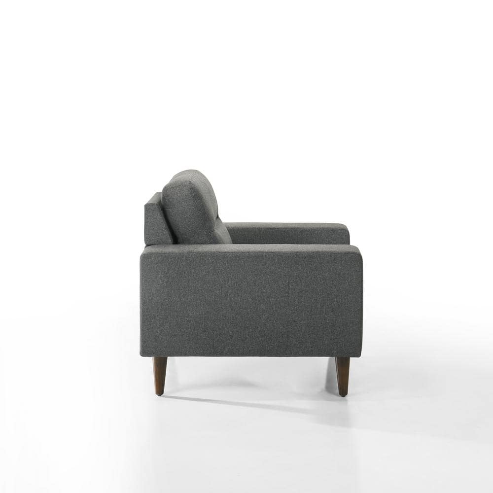 Vale 2-Piece Gray Polyester Fabric Sofa and Chair Set