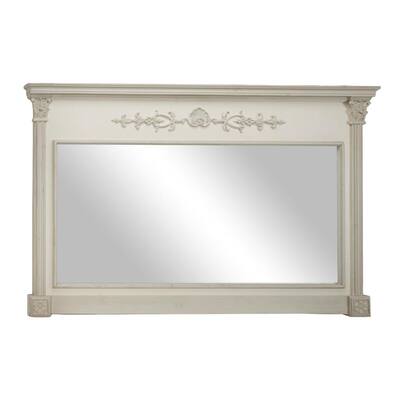 Medium Rectangle Antique White Classic Mirror (38 in. H x 44.25 in. W)