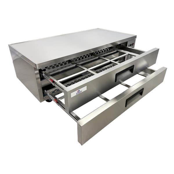 60 in. W 12.7 cu. ft. Commercial Chef Base Refrigerator Cooler in Stainless Steel