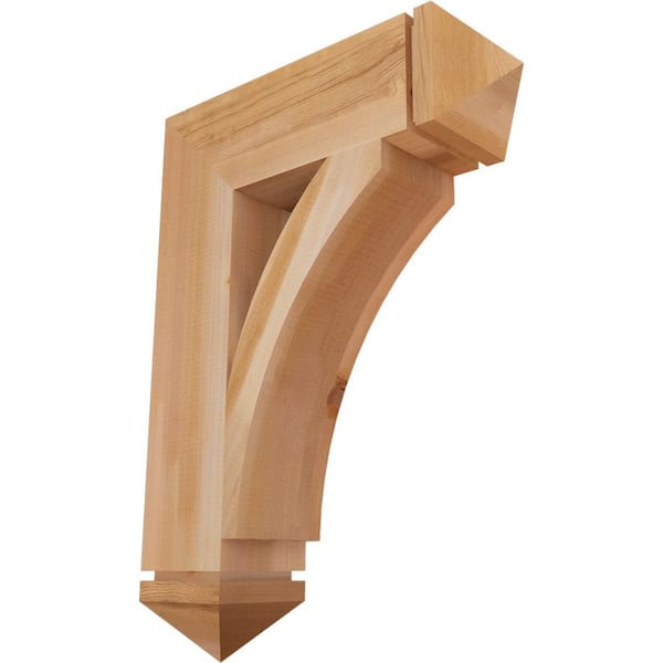 Ekena Millwork 5.5 in. x 30 in. x 22 in. Western Red Cedar Thorton Arts and Crafts Smooth Bracket