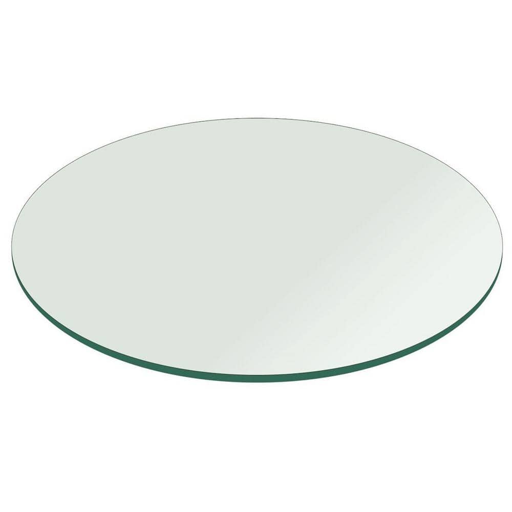 16 in. Clear Round Glass Table Top, 3/8 in. Thickness Tempered Flat Edge Polished price history on PriceWatchPro