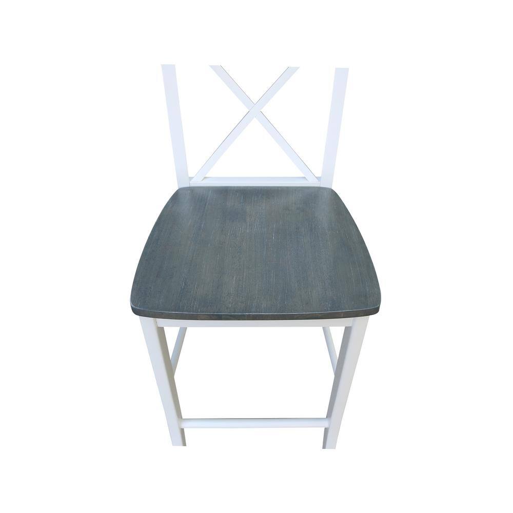 Heather Gray & White Round Wood Counter Height Dining Set