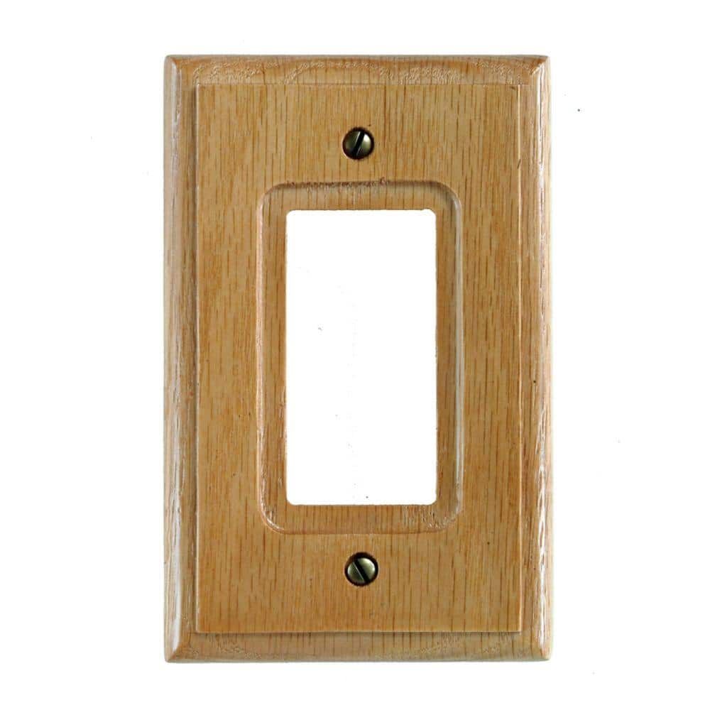 Light Oak Single Rocker Wood Wallplate