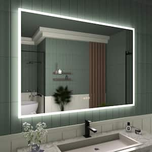 48 in. W x 36 in. H Frameless LED Single Bathroom Vanity Mirror in Polished Crystal