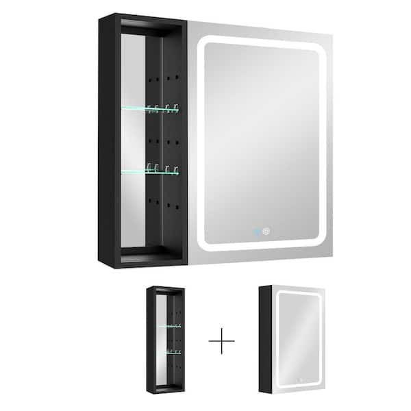 EPOWP 30 in. W x 30 in. H Rectangular Aluminum Medicine Cabinet with Mirror, LED Dimmable Light